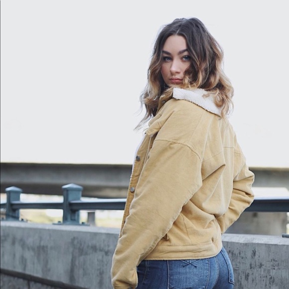 Paper Crane Corduroy Faux Fur Lined Jacket - Picture 2 of 7